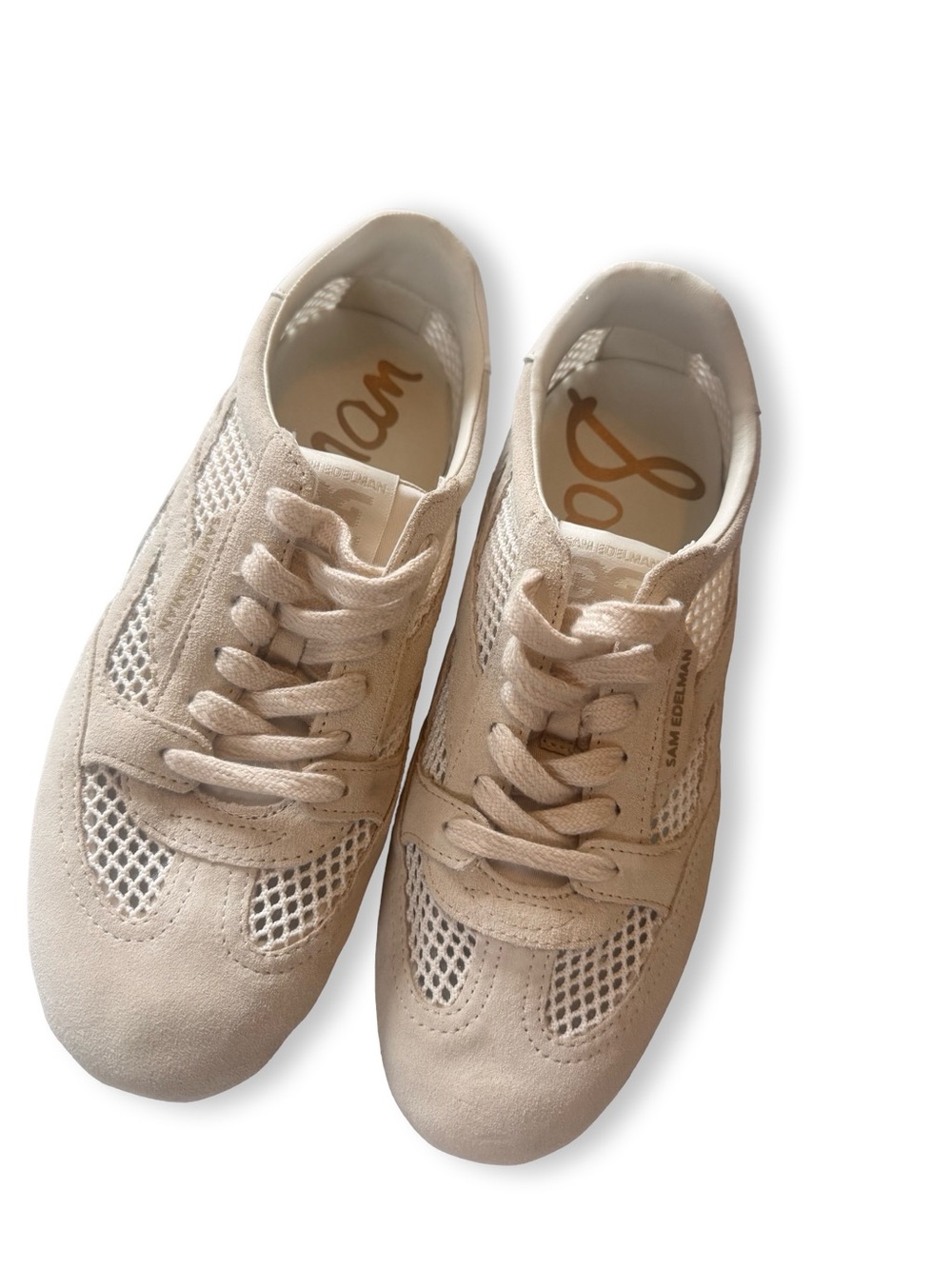 Sam Edelman Women's Neutral Beige Mesh Sneaker - Picture 2 of 6